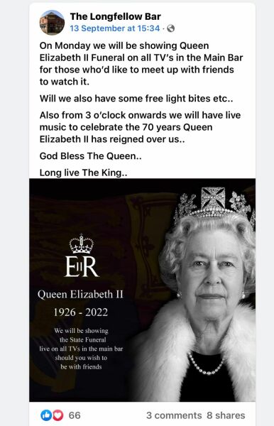 Places to watch Queens funeral in Belfast