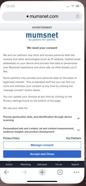 Constantly having to consent to cookies