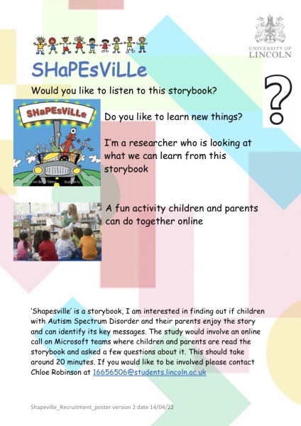 Storybook Shapesville for children on autism spectrum