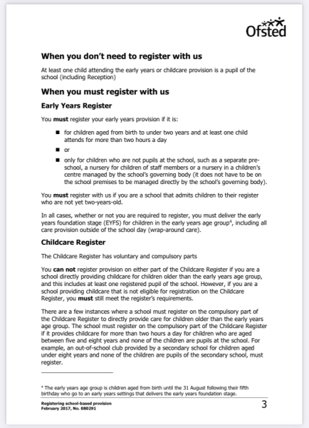 Universal Credit, after-school club isn’t registered