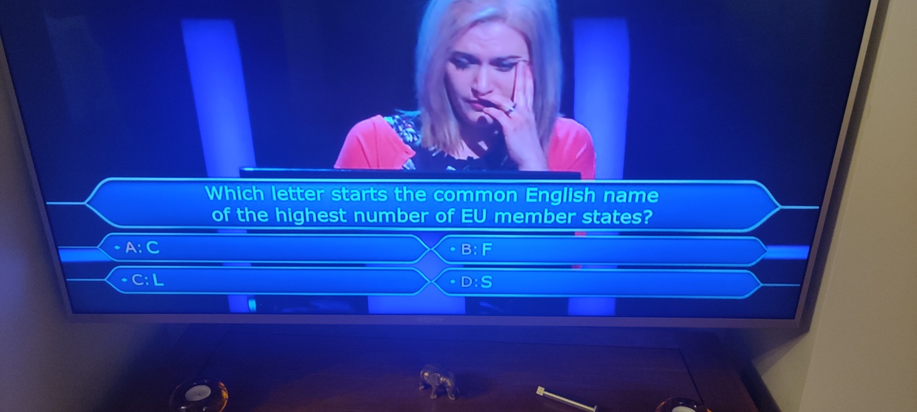 Who wants to be a millionaire question