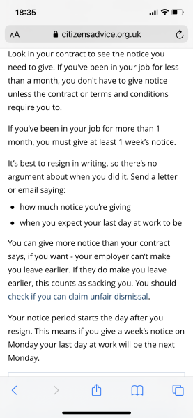 Excess notice period after mat leave 