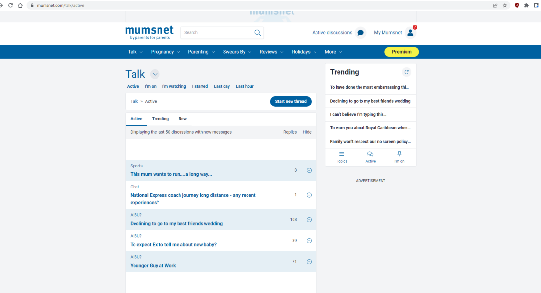 Mumsnet site too small on computer...