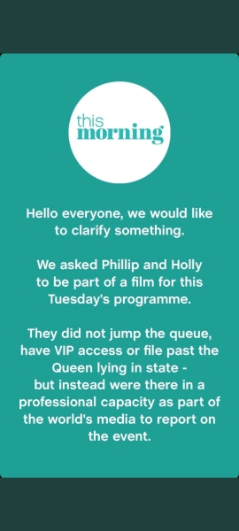 To be impressed that Holly and Phil queued to see the Queen