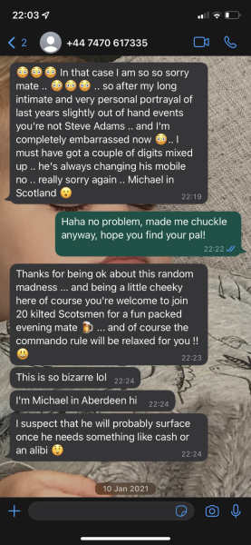 Weird WhatsApp message