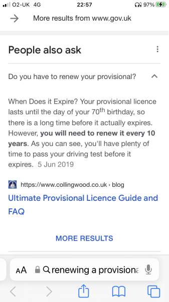 Renewing expired driving license - how long?