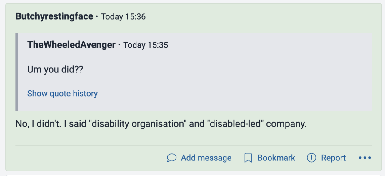 who is being unreasonable? disabled person 'over sensitive'