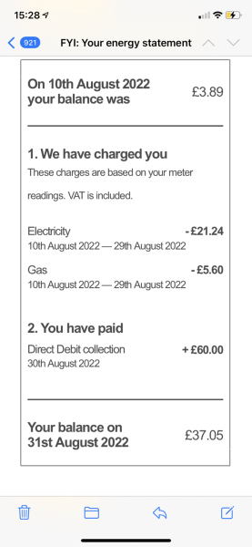 Direct debit going up to £600pm?