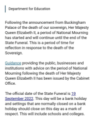 There will be Bank Holiday for funeral 