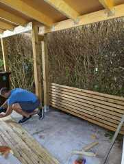 Garden sail for drying washing outside in winter