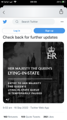 anyone queuing to see the coffin in London atm?