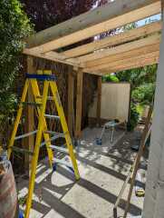 Garden sail for drying washing outside in winter