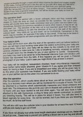Planned c-section pain relief and recovery