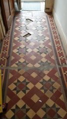 Bright colours to match Victorian floor tiles 
