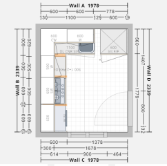 Tiny kitchen design - would you go for more worktop space or bigger fridge/freezer
