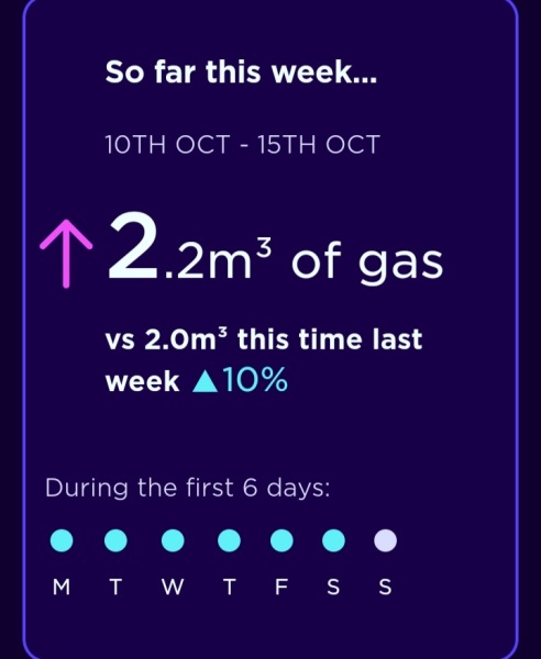 Our gas and electricity usage this week..