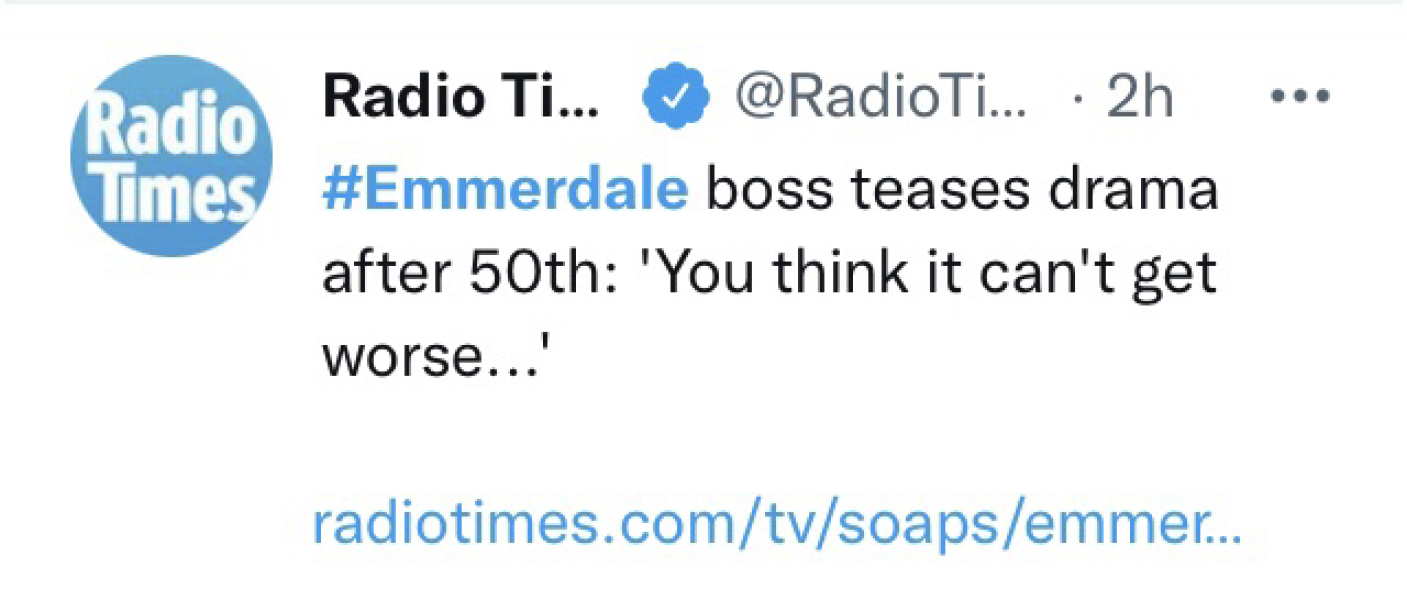 EMMERDALE as the 50th Anniversary approaches the murder wish list gets longer NO SPOILERS (or you'll be on it)