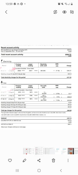 Gas/electricity bill help please