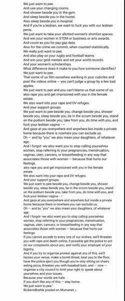 Woman harassed in women's bathroom by a gender critical woman who thinks she is trans, she is upset by the experience.