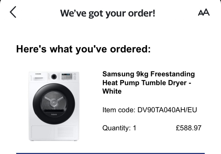 To give in and buy a tumble dryer