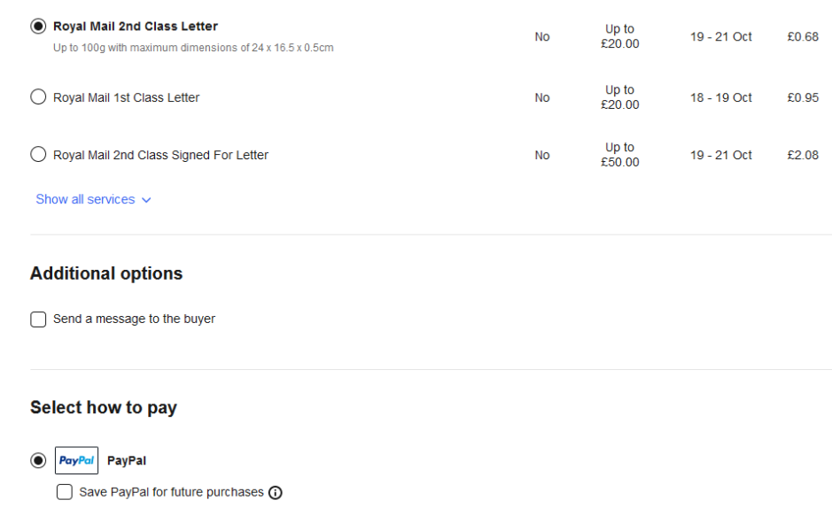 How can I change payment method for postage labels