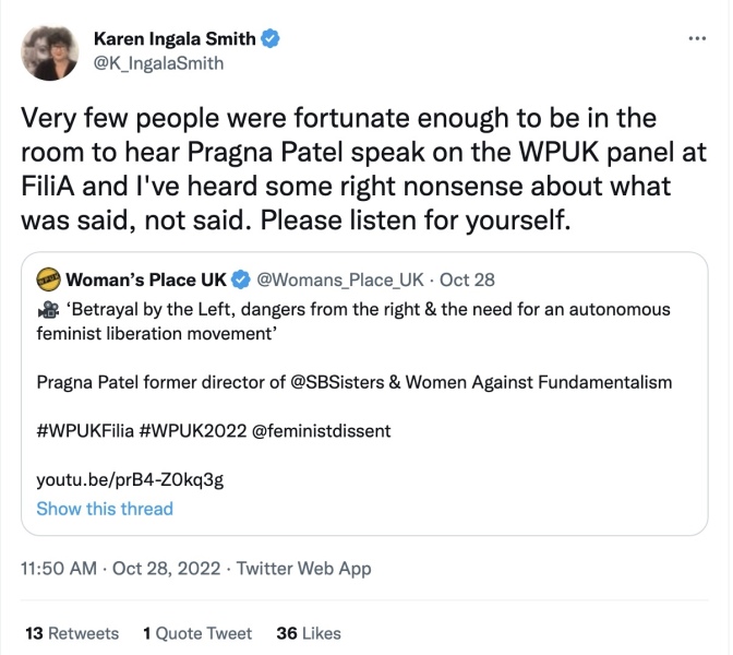 Women's Place UK: Filia event: the elephant ignored yet again