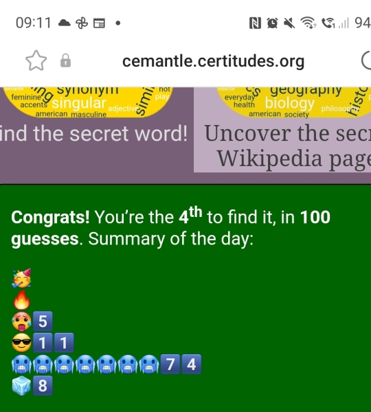 Love Semantle? Try Cemantle! Thread 8