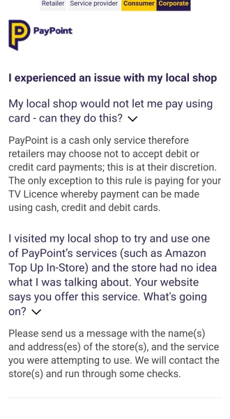 The shop not accepting card payments AIBU