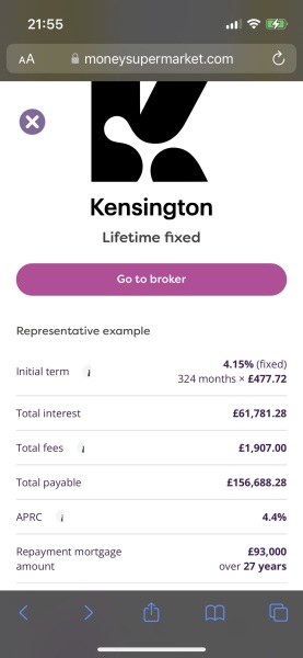 Lifetime fixed mortgage with Kensington?