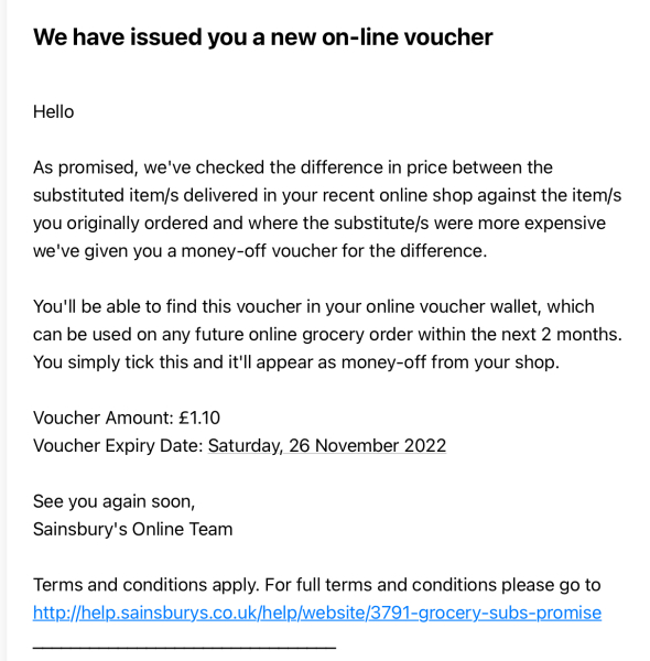 Fucking cheating bastards Sainsbury’s and their substitute price promise