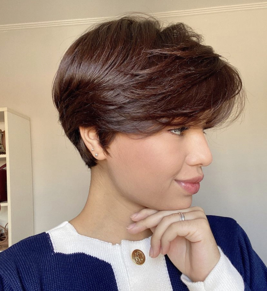 How did you feel after having longer hair cropped trendy short?