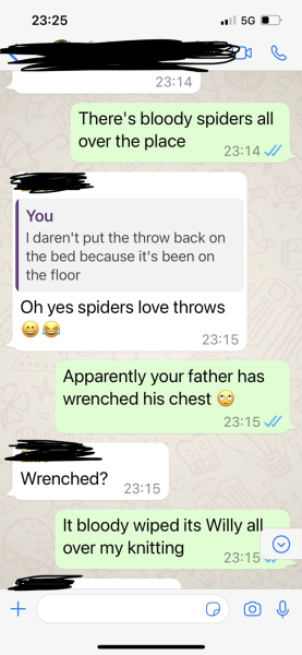 To think my husband is gravely ill at the wrong time?  Thread 2