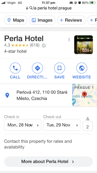 Hotel or  apartment in Prague