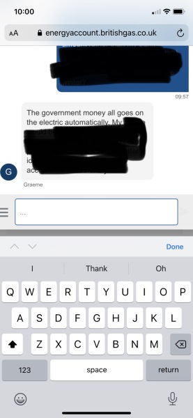British Gas payment for heating costs