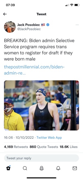 So the Biden Administration DOES know what a man is after all - Transwomen still have to register for the draft