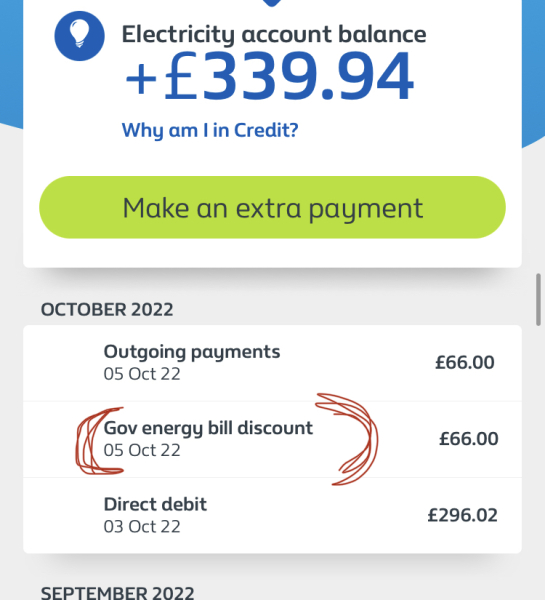 British Gas payment for heating costs