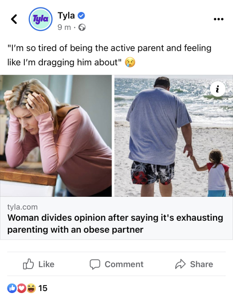 Parenting with an obese partner - exhausted