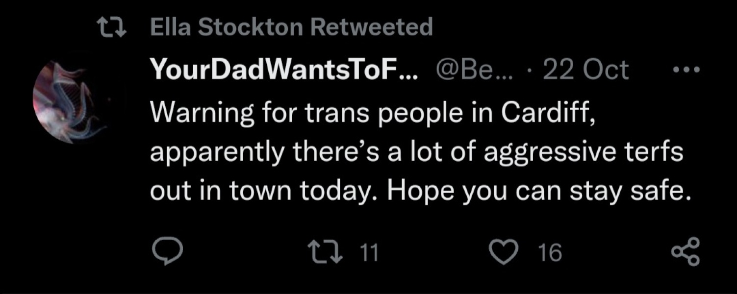 Joules flying the trans flag