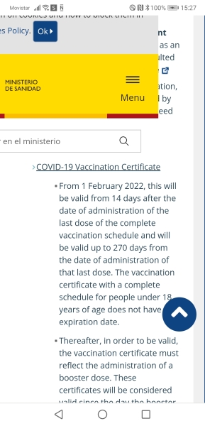 Vaccination Status for Spain