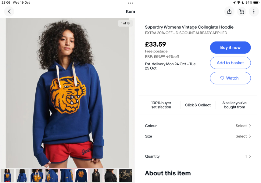 Please help me find this out of stock Superdry hoodie