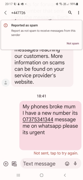 Is this a scam text? Worried sick 