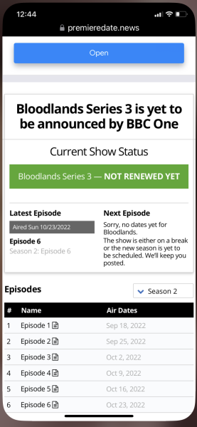 BLOODLANDS - S2 - SUNDAY 9pm BBC - tv pace only. NO SPOILERS 