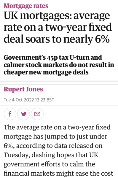 To be terrified about mortgage