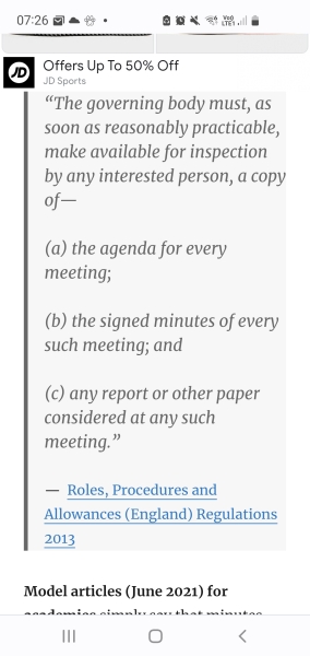 FOI for governor minutes