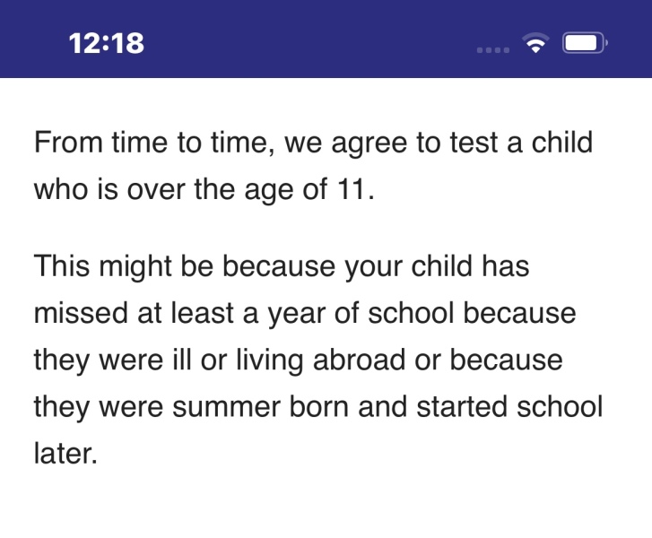Eleven plus after delayed primary school entry 