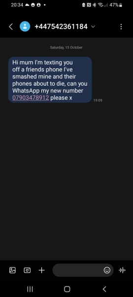 Is this a scam text? Worried sick 