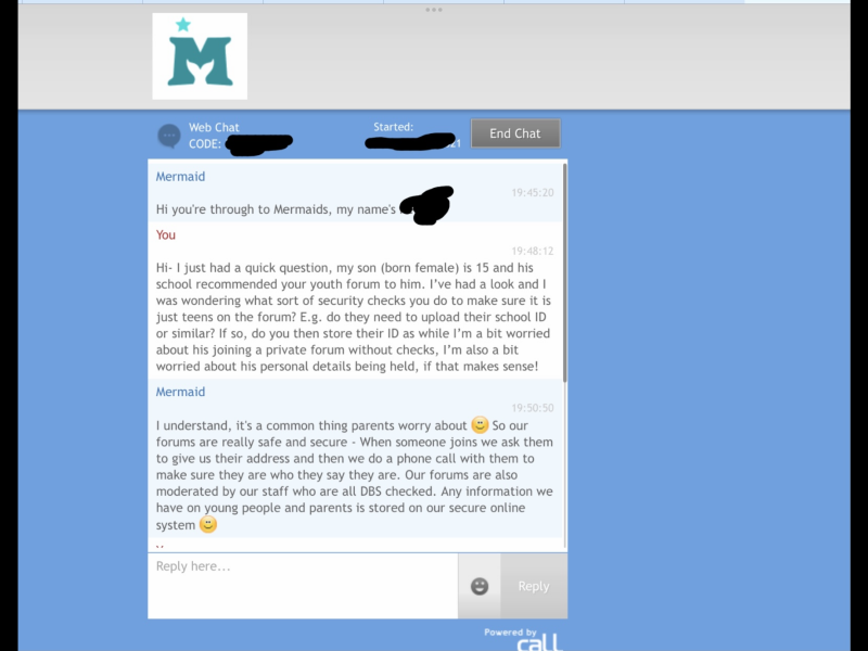 Mermaid's chatroom is dodgy af. What a shock.