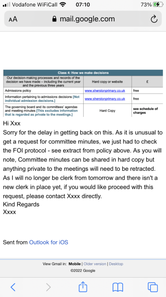 FOI for governor minutes