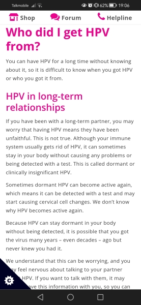 Cervical screening showing abnormal cells