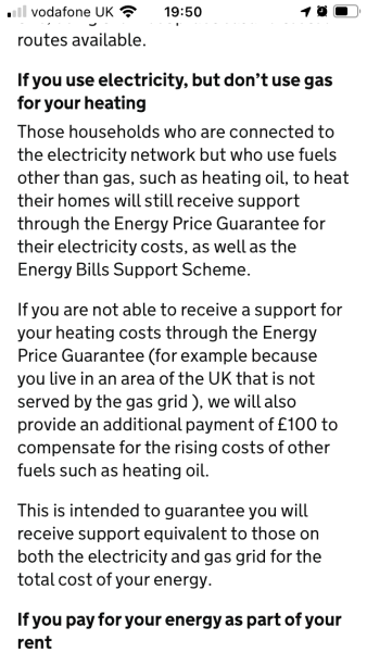 £100 grant If you use electricity, but don’t use gas for your heating